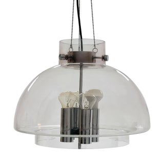 Large Mid-Century Glass Ball Pendant from Glashütte Limburg, Germany, 1970s For Sale