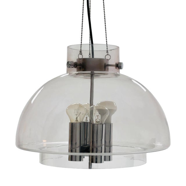 Large Mid-Century Glass Ball Pendant from Glashütte Limburg, Germany, 1970s For Sale