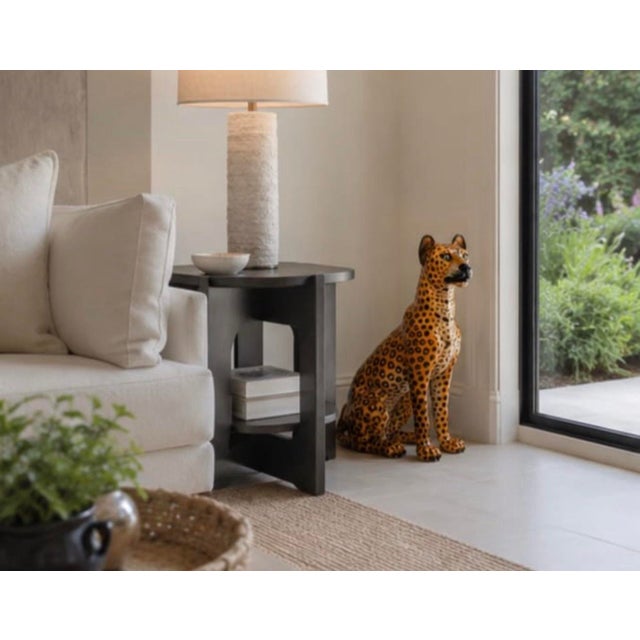 Vintage Italian Glazed Ceramic Leopard Statue For Sale - Image 10 of 12