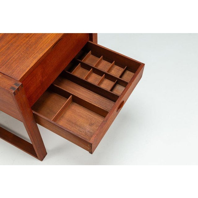 Scandinavian Modern Storage Cabinet in Teak with Sled Base Denmark 1960 For Sale - Image 12 of 16
