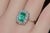 Gia Certified Natural 3.10Cts vs F Diamond Emerald 18k Solid Gold Milgrain Bezel Halo Ring, Size 6.5 For Sale - Image 9 of 14