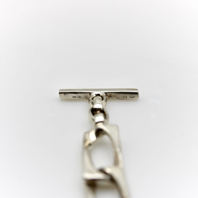 Gucci Vintage Sterling Silver Gucci Toggle Bracelet For Sale - Image 4 of 7