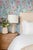 Painter's Garden Blue Floral Grasscloth Wallpaper by House Party | 8 Yards For Sale - Image 4 of 8