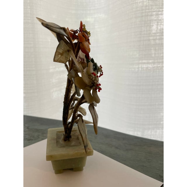 1920s Miniature Chinese Hard Stone Jade Tree For Sale - Image 4 of 12