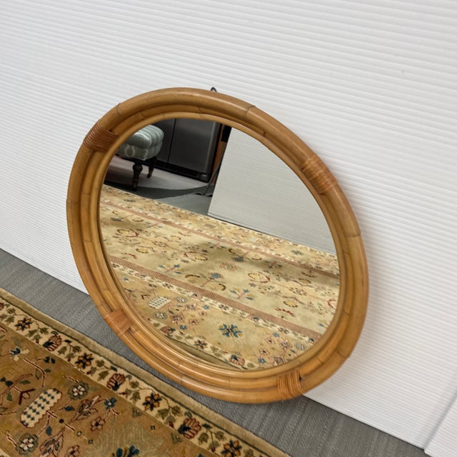 2020s Serena & Lily Montara Rattan Wall Mirror For Sale - Image 5 of 12