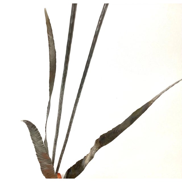 Brutalist Steel Cattail Table Top Sculpture Signed For Sale - Image 9 of 13