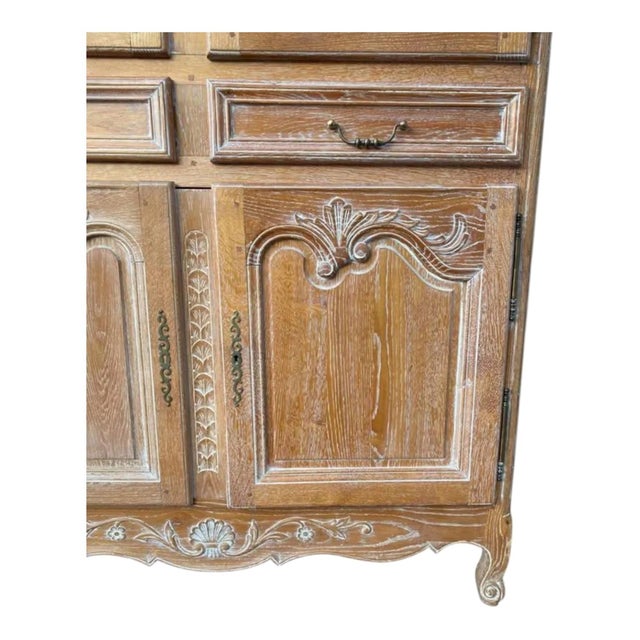 French Country Vintage Oak Country Armoire With Built in t.v. Carousel For Sale - Image 3 of 6