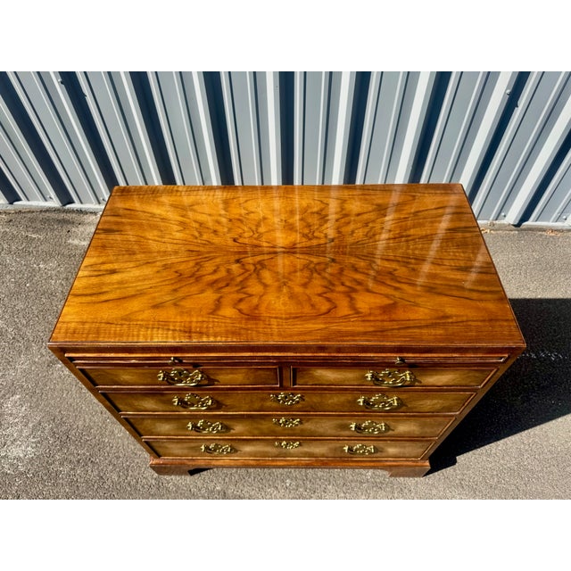 Late 20th Century Baker 18th Century English Style Walnut Bachelor's Chest For Sale - Image 5 of 10