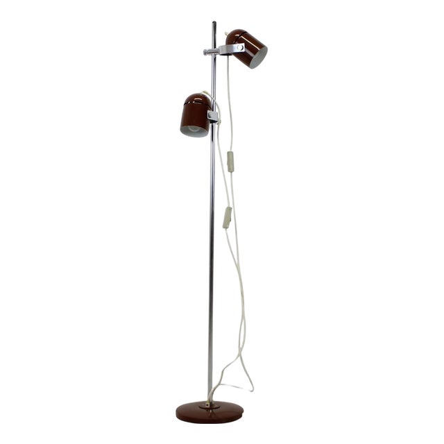 Chrome-Plated Floor Lamp from Stanislav Indra, Former Czechoslovakia, 1970s For Sale