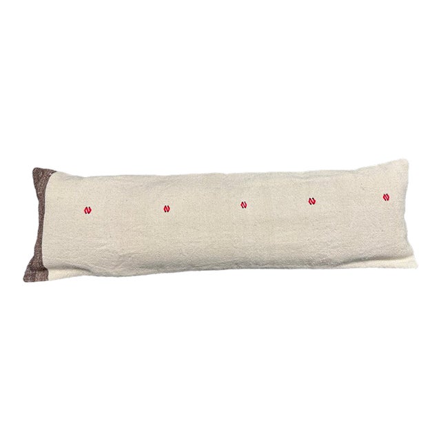 Turkish Hemp Pillow Cushion Natural Beige Brown Cushion Cover 14x45 For Sale