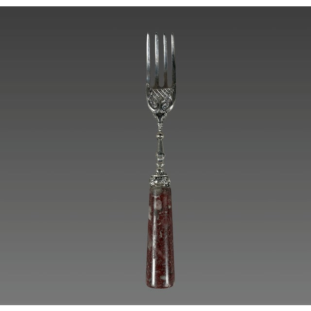 Antique Silver and Porphyry Fork, 1500s For Sale - Image 6 of 6