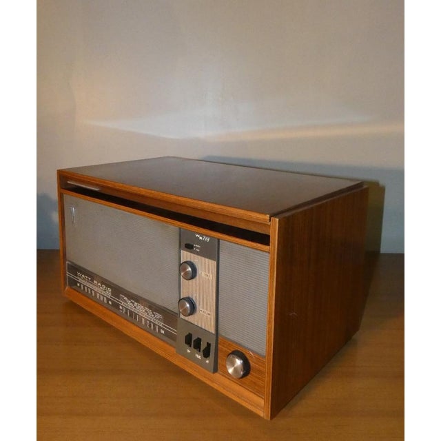 1950s Model WR 718 Turntable Radio in Wood and Bakelite from Watt Radio, Italy, 1960s For Sale - Image 5 of 13