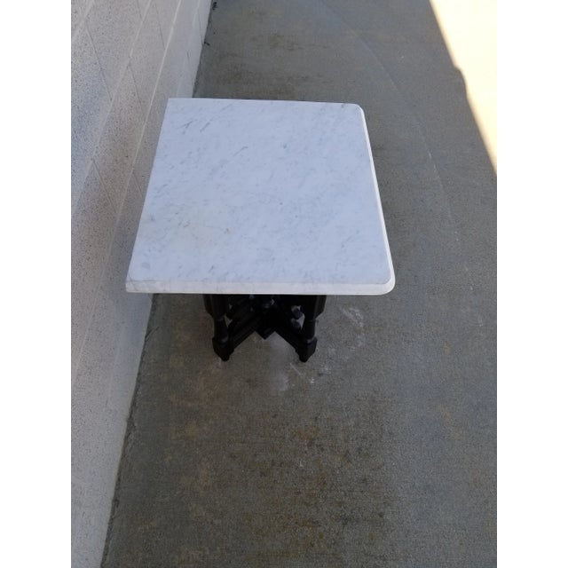 Victorian 20th Century Early American Marble Top Side Table For Sale - Image 3 of 10