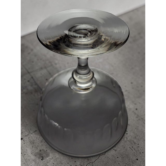 Vintage Crystal Champagne Glasses, 1950s, Set of 7 For Sale - Image 8 of 10