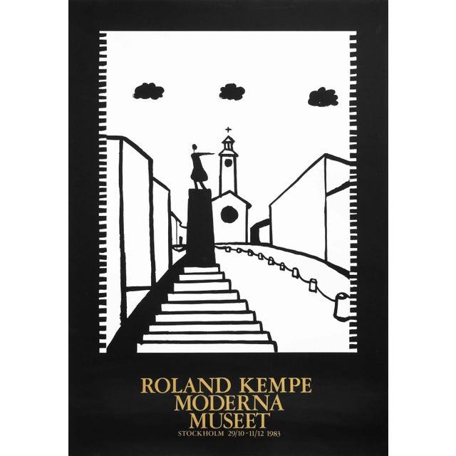 1983 Swedish Exhibition Poster, Moderna Musset, Roland Kempe For Sale - Image 4 of 4
