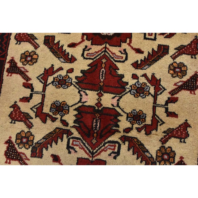 Textile Baloch Rug 3’2” X 5’6” Ivory Wool Vintage Tribal Hand-Knotted Oriental Carpet For Sale - Image 7 of 12