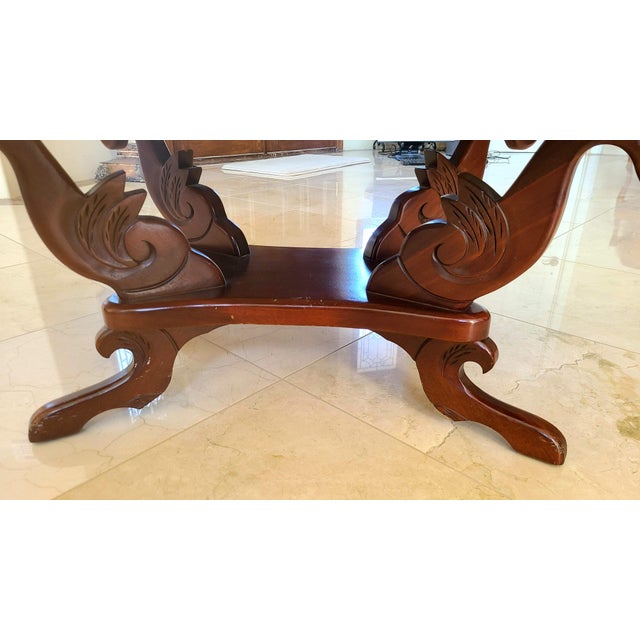 1940s Kimball Victorian Lyre Harp Marble Coffee Table Chairish