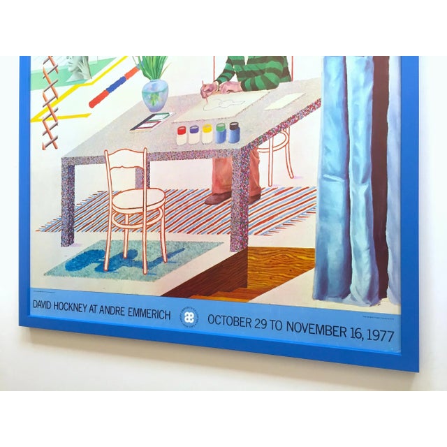 David Hockney Vintage 1977 Lithograph Print Framed Pop Art Exhibition Poster " Self Portrait With Blue Guitar " For Sale - Image 11 of 13