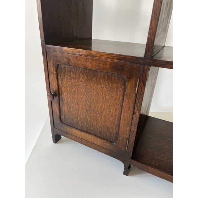 English Art Deco Modernist Bookcase in Oak, 1920s For Sale - Image 3 of 18