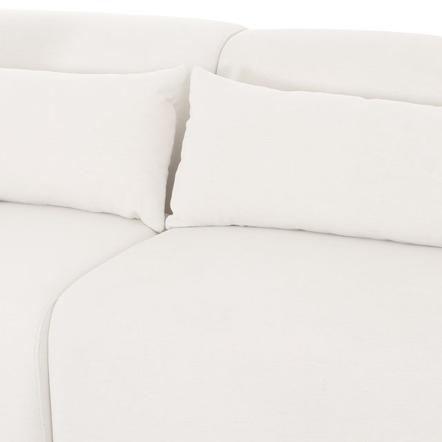 Tarra Cream Chenille Modular LAF Sectional For Sale - Image 4 of 6