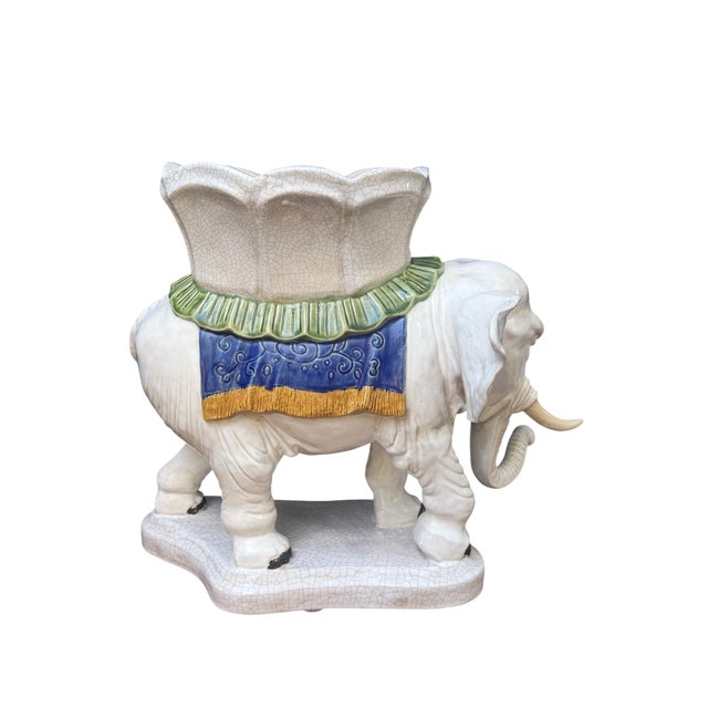 Late 20th Century Chinoiserie / Palm Beach Elephant Plant Stand For Sale In Houston - Image 6 of 12