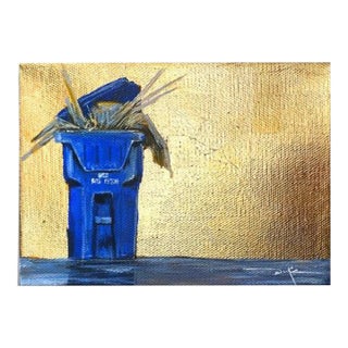 Duke Windsor, "Bins #8", Conceptual Impressionist Painting, Acrylic & Gold Leaf For Sale