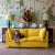 English Sophie Conran Coco 2.5 seater Sofa with Contrast Welt Knife Edge Cushion in Ochre Linen For Sale - Image 3 of 8