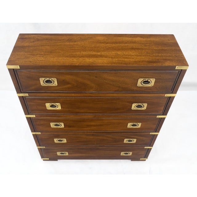 Thomasville Fine Shallow Low Profile 5 Drawer 34" High Chest Dresser Console For Sale - Image 11 of 17