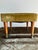 Mid-Century Modern Needlepoint & Chartreuse Velvet Footstool — Vintage Square Ottoman With Tapered Walnut Legs and Brass Ferrule Accents For Sale - Image 10 of 18