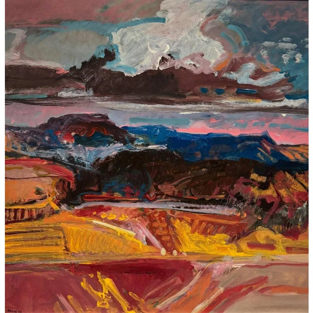 Jean Krillé, Landscape 103, Oil on Masonite, 1988 For Sale - Image 10 of 10
