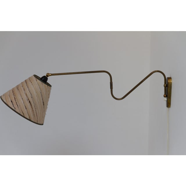 Danish Articulating Brass Wall Light, Denmark, 1940s For Sale - Image 10 of 18
