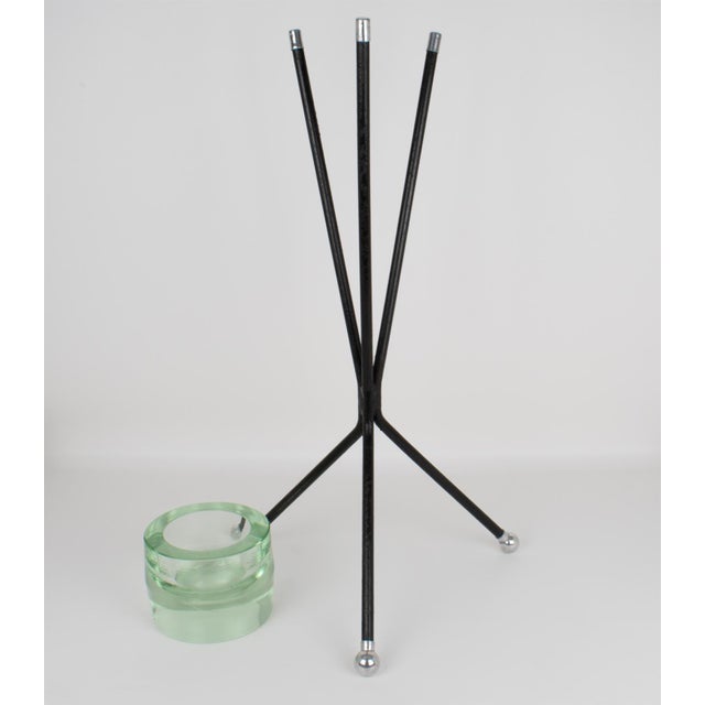 Mid-Century Metal and Glass Ashtray Vide Poche Side Table, circa 1960 For Sale - Image 15 of 17