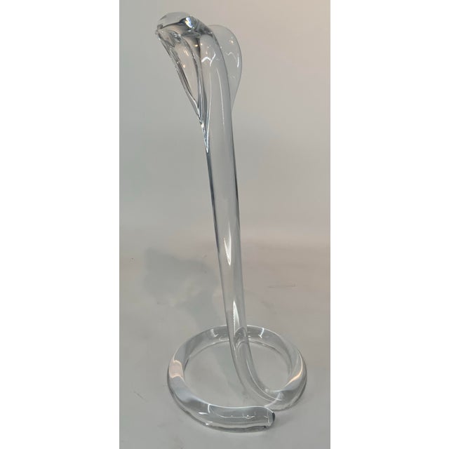 Glass Daum France Clear Crystal Cobra Sculpture For Sale - Image 7 of 10
