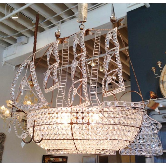 Antique 1920s Italian Venetian Crystal Sailboat Boat Ship ...