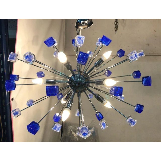Chandelier murano glass sputnik blue italian handmade impressive murano glass sputnik chandelier blue and trasparent...