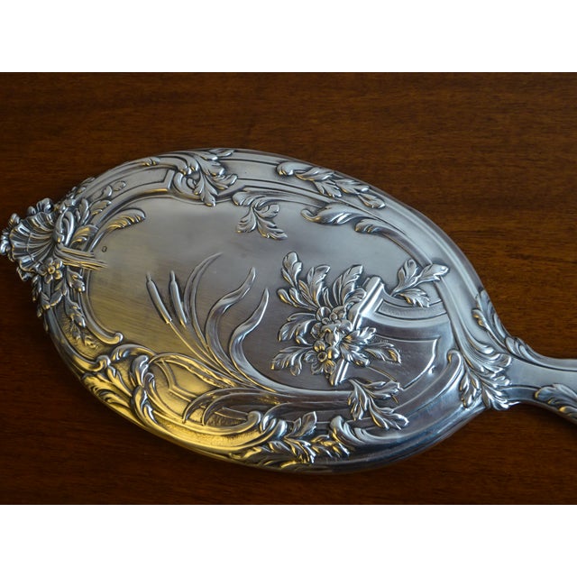 Silver Hand Mirror, 1890s For Sale - Image 3 of 18