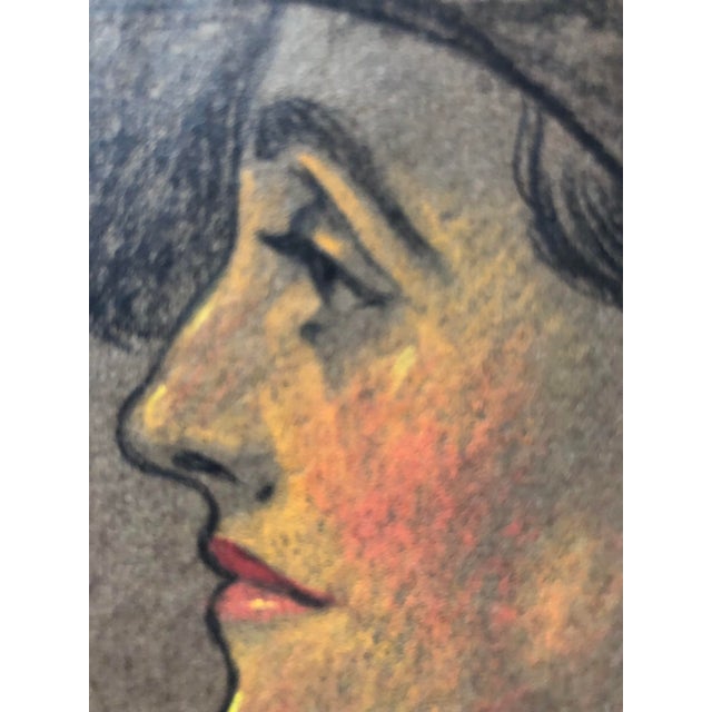 Paper Circa 1930s Vintage Portrait of a Woman in Cloche Hat by American Illustrator Frederick Witton For Sale - Image 7 of 7