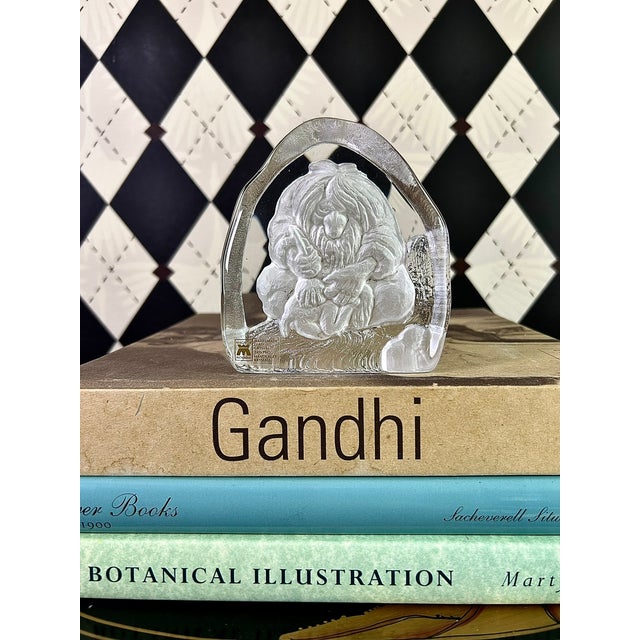 White Magnor Norway Glass Troll Paperweight, Scandinavian Art Glass Vintage For Sale - Image 8 of 10