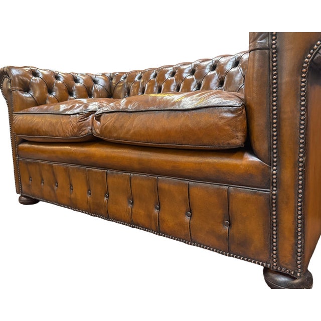 English Chesterfield Sofa of Tufted Leather For Sale - Image 12 of 16
