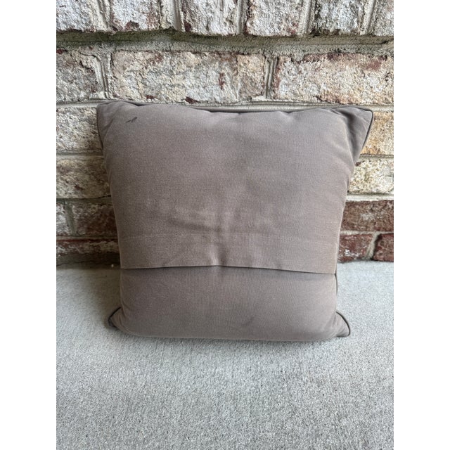 Taupe Vintage Embroidered Jean Francois Lesage Pillow With Numbers For Sale - Image 8 of 10