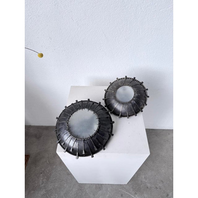 Brutalist Brutalist Nail Wall Sconces, 1950s, Set of 2 For Sale - Image 3 of 18