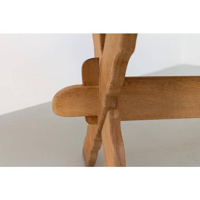 Vintage Danish Brutalist Oak Dining Table attributed to Henning Kjærnulf, 1950s For Sale - Image 14 of 18