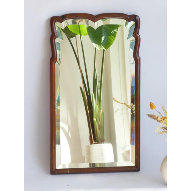 Antique Dutch Scalloped Mirror with Beveled Glass For Sale - Image 3 of 12