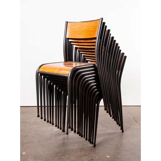 1950's French Mullca Grey Tapered Leg School Dining Chairs - Various Quantities Available. One of our most favourite...