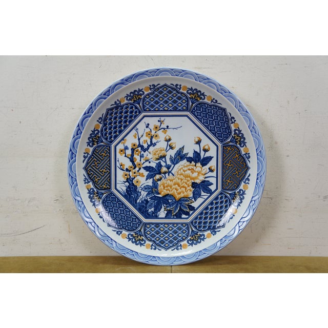 Vintage Japanese Blue White & Polychrome Imari Charger Plates 12" - 5 pcs For Sale - Image 6 of 15