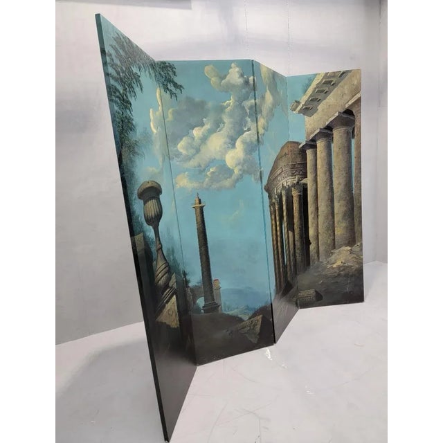 Maitland - Smith Vintage Italian Hand Painted Screen Styled After Maitland-Smith For Sale - Image 4 of 7