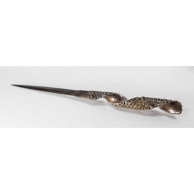 1970's Modernist Brutalist Sterling Silver Letter Opener by Stuart Devlin London For Sale In New York - Image 6 of 12