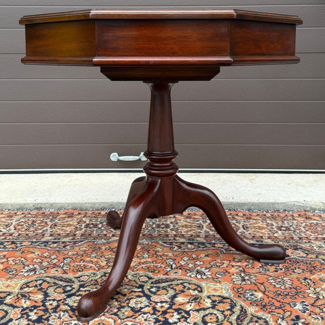 Auburn 1990s Henkel Harris Queen Anne Solid Mahogany Octagonal Jefferson Table #5400 For Sale - Image 8 of 15