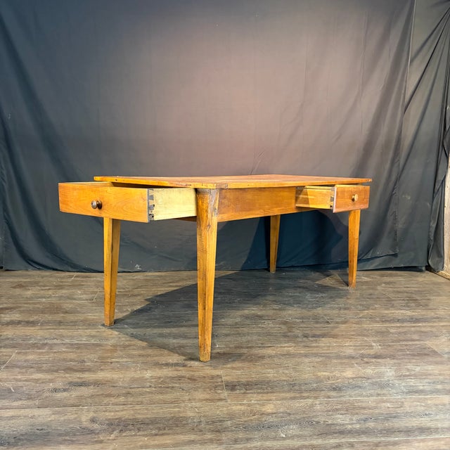 Brown French Provincial 19th Century Farmhouse Dining Table With Two Drawers For Sale - Image 8 of 12