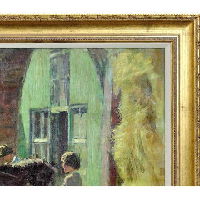 1960s Harry Freckleton, Children with Their Pony in the Stableyard, 1960s, Oil on Canvas For Sale - Image 5 of 18